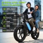 SISIGAD Electric Bike for Adults, 1500W Peak Motor, 48V 15/30Ah Battery, 100-Mile Range, 20" Fat Tires, Full Suspension - Image 2