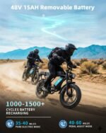 OUXI V8 Electric Bike for Adults, 1000W/1500W Peak Motor, 10.4/15/30Ah Battery, Fat Tire E-Bike - Image 3