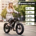 ASKGO Electric Bike for Adults & Teens, 2500W Peak, 36 MPH, 65-Mile Range, 48V 20Ah Battery, 20" Fat Tires, NFC Unlock - Image 6