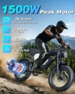 YVY Adult Electric Bike, 3000W Peak Motor, 48V 15.6-40Ah Battery, Up to 180-Mile Range, 20" Fat Tires, Dual Suspension - Image 2