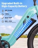 Hopepeak C30 Electric Bike, 1800W Peak Motor, 24" Fat Tires, 48V 15.6Ah Battery, 75-Mile Range, 7-Speed, Step-Through - Image 3