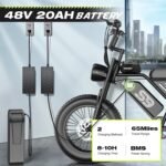 ASKGO Electric Bike for Adults & Teens, 2500W Peak, 36 MPH, 65-Mile Range, 48V 20Ah Battery, 20" Fat Tires, NFC Unlock - Image 3