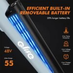 Qlife Cityone 48V Step-Through Electric Bike, Long-Range Commuter E-Bike, 26" Tires, 7-Speed, Extended Battery, Blue - Image 2