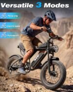 YVY Adult Electric Bike, 3000W Peak Motor, 48V 15.6-40Ah Battery, Up to 180-Mile Range, 20" Fat Tires, Dual Suspension - Image 8