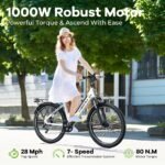 YorkE 26" Electric Bike for Adults, 1000W Peak Motor, 80-Mile Range, Removable Battery, 7-Speed, All-Terrain E-Bike - Image 2
