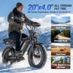 HQYEX Electric Bike for Adults, 1500W Brushless Motor, 48V 20Ah Battery, 31 MPH, 20" Fat Tires, Dual Suspension - Image 5