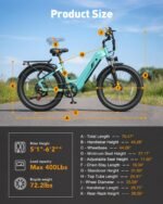 Hopepeak C30 Electric Bike, 1800W Peak Motor, 24" Fat Tires, 48V 15.6Ah Battery, 75-Mile Range, 7-Speed, Step-Through - Image 9