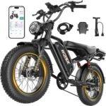 HQYEX Electric Bike for Adults, 1500W Brushless Motor, 48V 20Ah Battery, 31 MPH, 20" Fat Tires, Dual Suspension