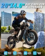 YVY Adult Electric Bike, 3000W Peak Motor, 48V 15.6-40Ah Battery, Up to 180-Mile Range, 20" Fat Tires, Dual Suspension - Image 5