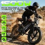 Electric Bike for Adults, 20x4" Fat Tires, Retro E-Bike, Sable Black, Fat Tire Electric Bicycle - Image 2