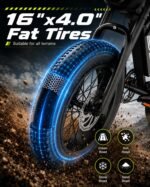 Electric Bike for Adults, 2500W Peak Motor, 32 MPH, 65-Mile Range, 48V 20Ah Battery, 20" Fat Tires, NFC Unlock - Image 6