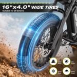 ASKGO Electric Bike for Adults & Teens, 2500W Peak, 36 MPH, 65-Mile Range, 48V 20Ah Battery, 20" Fat Tires, NFC Unlock - Image 8