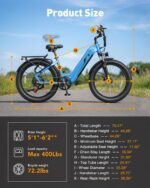 Hopepeak C30 Electric Bike, 1800W Peak Motor, 24" Fat Tires, 48V 15.6Ah Battery, 75-Mile Range, 7-Speed, Step-Through - Image 8