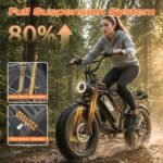 ASKGO Electric Bike for Adults & Teens, 2500W Peak, 36 MPH, 65-Mile Range, 48V 20Ah Battery, 20" Fat Tires, NFC Unlock - Image 4