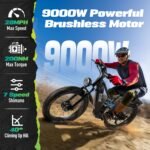 EcoE 9000W Dual Motor Electric Bike, 52 MPH, 60V 32Ah Battery, 26x4 Fat Tires, Off-Road E-Bike - Image 3