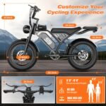 ASKGO Electric Bike for Adults & Teens, 2500W Peak, 36 MPH, 65-Mile Range, 48V 20Ah Battery, 20" Fat Tires, NFC Unlock - Image 9