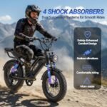 HQYEX Electric Bike for Adults, 1500W Brushless Motor, 48V 20Ah Battery, 31 MPH, 20" Fat Tires, Dual Suspension - Image 6